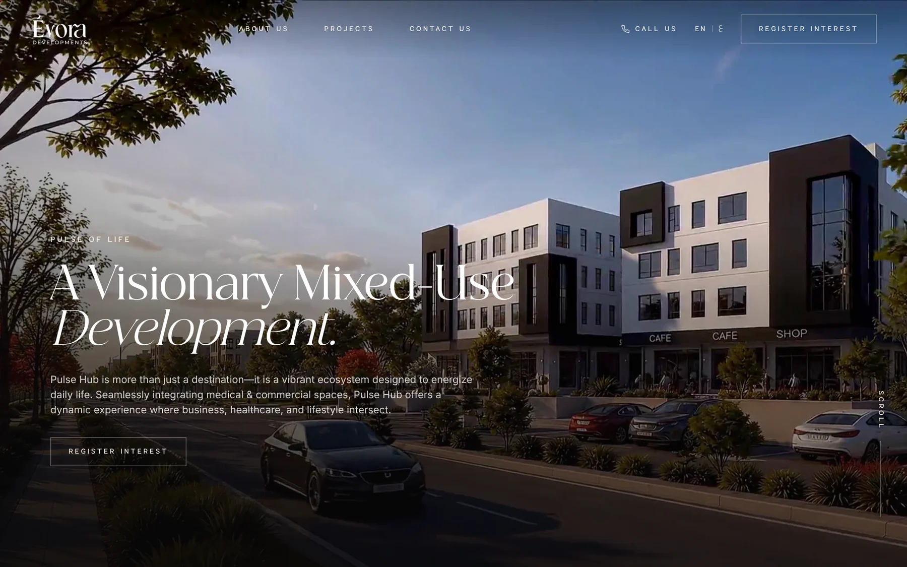 Évora Developments on desktop